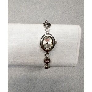 Vtg 90's Coca-Cola CCW183 Women's 19mm Watch Silver Tone Charms New Battery